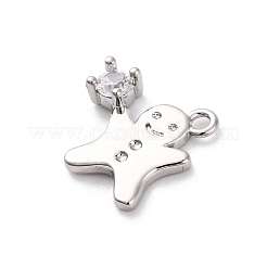 Rack Plating Brass with Cubic Zirconia Pendants&nbsp;KK-Q010-13P