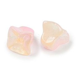 透明スプレーペイントガラスビーズ  花  ミスティローズ  10.5x10.5x10.5mm  穴：1.6mm&nbsp;GLAA-H035-03D