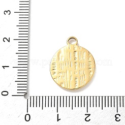 304ステンレスペンダント  ヒトデのチャームが付いたフラットラウンド  18KGP本金メッキ  19.5x15.5x2mm  穴：2.5mm&nbsp;KK-D503-11G