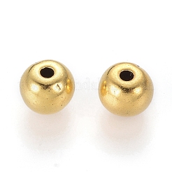 チベット風合金ビーズ  鉛フリー＆カドミウムフリー  ラウンド  アンティーク黄金  6x6x5mm  穴：1.5mm&nbsp;LS-K0PAG031