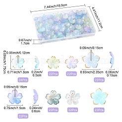ミックススタイルのアクリルビーズキャップ  花  ブルー  17.5~23.5x18~23.5x1.5~6mm  穴：1.2~1.6mm  200個/セット&nbsp;OACR-FS0002-51A