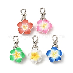 Handmade Polymer Clay Flower Pendant Decorations&nbsp;HJEW-JM04050