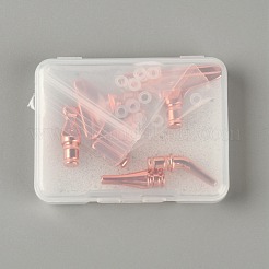 亜鉛合金ダイヤモンド粘着ペンヘッドセット  シリコンリングとプラスチックボックス付き  ローズゴールド  0.5~2.2x0.5~3.6x0.1~0.7cm  内径：0.2のCM  21個/セット&nbsp;TOOL-SZC0002-02