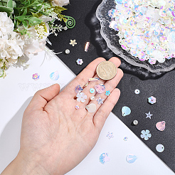 5袋の装飾アクセサリー  ポリ塩化ビニールのプラスチック製のスパンコール/スパンコールビーズ  混合図形  ライトゴールデンロッドイエロー  3~21x3~21x0.4~3mm  穴：1~1.6mm&nbsp;PVC-PA0001-02