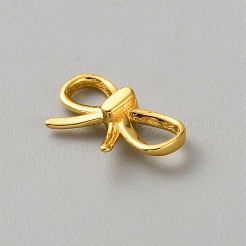 925スターリングシルバービーズ  蝶結び形のビーズ  ゴールドカラー  6.8x12x3mm  穴：2x0.6mm&nbsp;STER-WH0007-14G