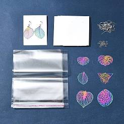 DIY Leaf 201 Stainless Steel Etched Metal Embellishments Dangle Earring Jewelry Making Kits&nbsp;DIY-FS0007-45