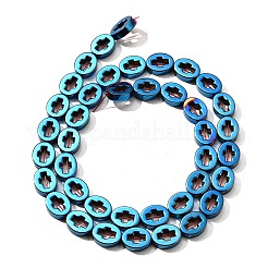 電気めっき合成非磁性ヘマタイト ビーズ 連売り  クロスとオーバル  ミックスカラー  10x8x3mm  穴：0.9mm  約40個/連  15.75''（40センチメートル）&nbsp;G-L613-Z01-02