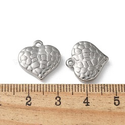 304ステンレスペンダント  ハート  ステンレス鋼色  16.5x15x4.5mm  穴：1.8mm&nbsp;STAS-I330-022P