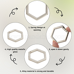10Pcs 2 Colors Zinc Alloy Spring Gate Rings&nbsp;FIND-SP0004-34A