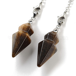 Natural Tiger Eye Pointed Dowsing Pendulums&nbsp;G-K338-12P-06
