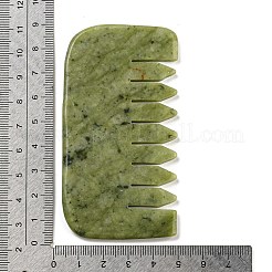 天然秀岩翡翠マッサージコーム  ヘアケアボディリリーフ用マッサージツール  グリーン  46.5x87.5x5mm&nbsp;AJEW-K045-01B