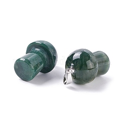 天然石インディアン瑪瑙ペンダント  プラチナトーンの真鍮パーツ  キノコ  22~24x14~15mm  穴：2.4mm&nbsp;G-M380-B04-P