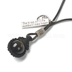 Adjustable Natural Gemstone Pendant Necklaces&nbsp;G-P445-A