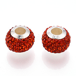 Handmade Polymer Clay Rhinestone European Beads&nbsp;RB-N053-001-M