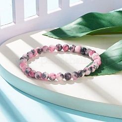 Natural White Jade Round Beaded Stretch Bracelet&nbsp;BJEW-JB07968-05