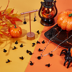 ハロウィンテーマの合金ペンダント50個  焼き付け塗料  3dマジックハット  ブラック  12x10.5mm  穴：1.7mm&nbsp;ENAM-UN0001-31