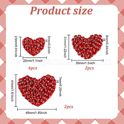 8Pcs 3 Style Heart Handmade Appliques&nbsp;PATC-FG0001-71