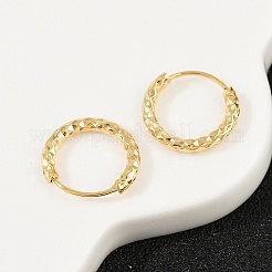 Brass Textured Hoop Earrings&nbsp;EJEW-F378-03A-G