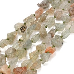 未加工の天然アルーシャサンストーンビーズの連  ナゲット  9~27x7~19x6~14mm  穴：0.6~1.2mm  約19~35個/連  15.67~15.75''（39.8~40センチメートル）&nbsp;G-A322-B13-01
