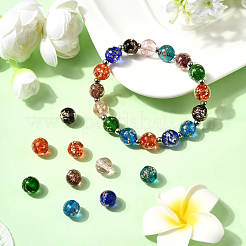 112Pcs 8 Colors Handmade Gold Sand Lampwork Beads Sets&nbsp;LAMP-PA0001-19