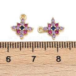 真鍮製チャーム  スター  長持ちメッキ  ラックめっき  18KGP本金メッキ  11x9.5x2.5mm  穴：1mm&nbsp;KK-H093-11G