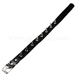 Punk Rock Style Alloy Spiked Rivet Imitation Leather Chocker Necklaces&nbsp;NJEW-WH20011-08C-P