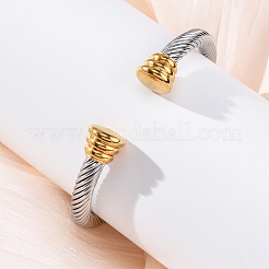 304 Stainless Steel Cuff Bangles&nbsp;BJEW-P310-11GP