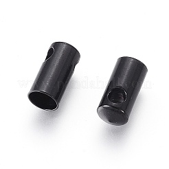 304ステンレススチールコードエンド  イオンプレーティング（ip）  エンドキャップ  コラム  電気泳動黒  9.5x4.5mm  穴：2mm  内径：4mm&nbsp;LS-STAS-K190-01G-B