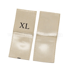 服のサイズのラベル  織りクラフトクラフトラベル  衣類縫製用  サイズxl  ダークカーキ  36.5x13x0.2mm  100個/袋&nbsp;FIND-WH0100-20E