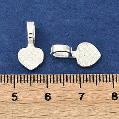合金グルーオンフラットパッドベイル  ハート  カドミウムフリー＆鉛フリー  銀  16x8x1mm  穴：3.5x4.5mm  約1920個/1000g&nbsp;TIBEP-Q064-186S-RS