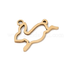 ステンレスペンダント201個  ウサギのチャーム  18KGP本金メッキ  12.5x16.5x1mm  穴：1.4mm&nbsp;STAS-F316-13G