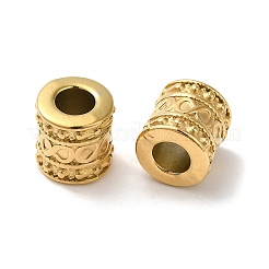 304ステンレススチールビーズ  大穴ビーズ  無限の列  18KGP本金メッキ  8x8.5mm  穴：3.8mm&nbsp;STAS-I203-47G