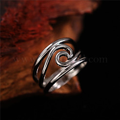 女性用ウェーブ真鍮指輪  プラチナ  usサイズ10（19.8mm）&nbsp;FS-WG2693B-05