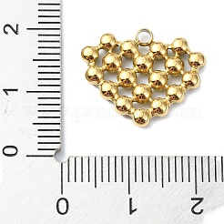 イオンプレーティング（IP）304ステンレスペンダント  ハートチャーム  18KGP本金メッキ  16x19x3mm  穴：2mm&nbsp;STAS-B058-09G-01