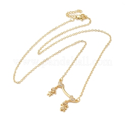 Brass Micro Pave Clear Cubic Zirconia Girls and boys Pendant Necklaces for Valentine's Day&nbsp;LS-NJEW-K381-01B-G