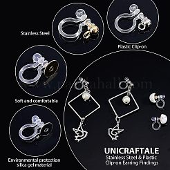 32Pcs 4 Style 304 Stainless Steel & Plastic Clip-on Earring Findings&nbsp;STAS-UN0037-98