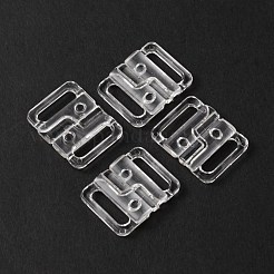 プラスチックビキニクリップ  ブラの留め具交換パーツ  ランジェリースナップ閉鎖  透明  19x25x4mm  穴：3.5x14mm&nbsp;FIND-WH0042-79B-02