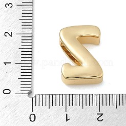 真鍮のスライドチャーム  カドミウムフリー＆鉛フリー  長持ちメッキ  ゴールドカラー  文字Z  18x12.5x6.5mm  穴：8x3.5mm&nbsp;KK-D289-67G-Z