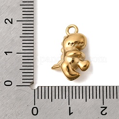 304ステンレスペンダント  恐竜チャーム  イオンプレーティング（ip）  ゴールドカラー  17.5x12x7mm  穴：1.8mm&nbsp;STAS-B128-36G