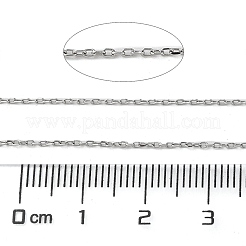 変色しにくい304ステンレススチールアズキチェーン  溶接されていない  スプールで  ステンレス鋼色  1.5x1x0.2mm  約328.08フィート（100m）/ロール&nbsp;CHS-C010-02P