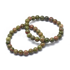 Natural Unakite Bead Stretch Bracelets&nbsp;BJEW-K212-A-006