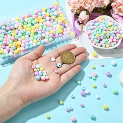 36 個 6 色不透明アクリルビーズ  ラウンド  ミックスカラー  6x5mm  穴：1.8mm  60個/カラー&nbsp;MACR-YW0003-24A