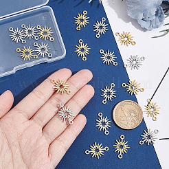 20Pcs 2 Colors 201 Stainless Steel Star Connector Charms&nbsp;STAS-UN0040-99