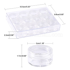 プラスチックビーズ収納ケース  12のコンパートメント  透明  9.8x13x2cm  小箱：30x17mm  容量：5ml（0.17液量オンス）&nbsp;X-C089Y