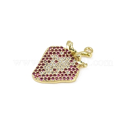 Brass Micro Pave Cubic Zirconia Pendants&nbsp;KK-M322-48G-03