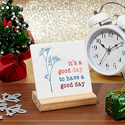 1Pc Porcelain It's a Good Day Sign Inspirational Desk Art Decor for Home Office&nbsp;AJEW-AR0004-90