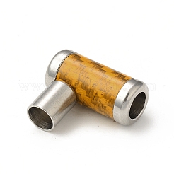 303ステンレススチール製マグネット留め具  コラム  ステンレス鋼色  ゴールド  21x10x10mm  内径：6mmと7mm  小柱：9x7mm  内径：6mm&nbsp;STAS-A074-01D