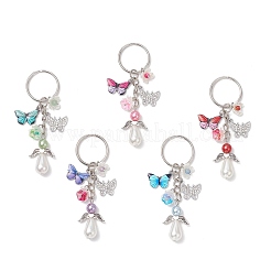 5Pcs 5 Colors Alloy Enamel with Acrylic Keychians&nbsp;KEYC-JKC01347