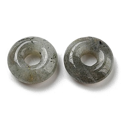 天然石ラブラドライトペンダント  ドーナツ/円盤チャーム  18x5~6mm  穴：4~5mm&nbsp;G-C066-02C