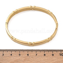 304ステンレススチール製ヒンジ付きカフバングル  クロス  18KGP本金メッキ  内径：1.97インチ（5cm）x2.36インチ（6cm）&nbsp;SA-CBAB92B-19G
